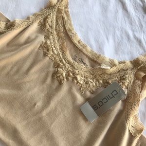 Chico’s tan lace tank Size 1